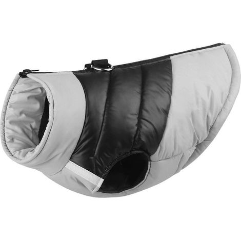 Vestes d'hiver pour petits chiens, vêtements chauds et imperméables avec bandes réfléchissantes, gris argenté, taille XL. (1/5)