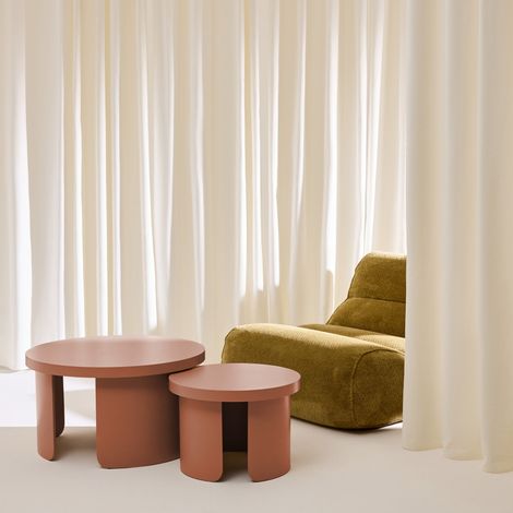 Set de 2 tables basses gigognes rondes terracotta - Luma