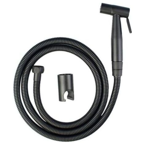 WELLNGS Black Stainless Steel Handheld Toilet Shower Set with Hose for Shower Wall or Toilet (1/5)