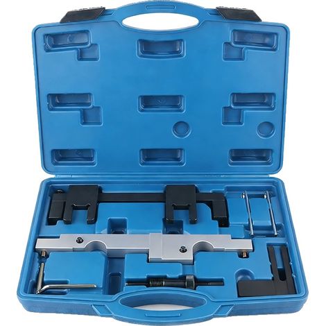 Kit di attrezzi per catena di distribuzione, compatibile con veicoli europei N43, struttura in acciaio resistente, colore blu. (1/2)