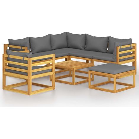 Maison Exclusive - 8-tlg. Garten-Lounge-Set mit Auflagen Massivho
