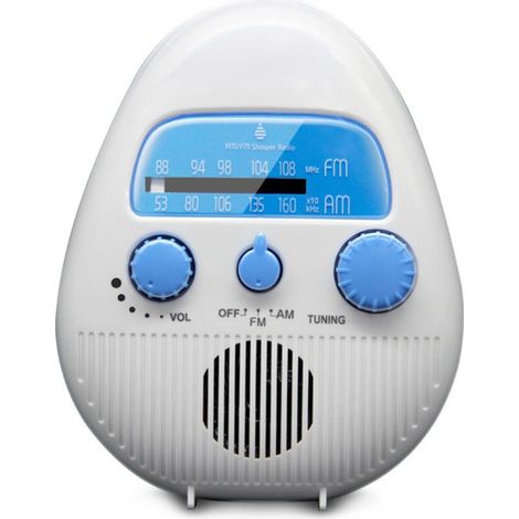 Radio FM sans fil étanche pour salle de bain, radio AM/FM portable pour la douche, haut-parleur intégré, radio numérique à piles (1/4)