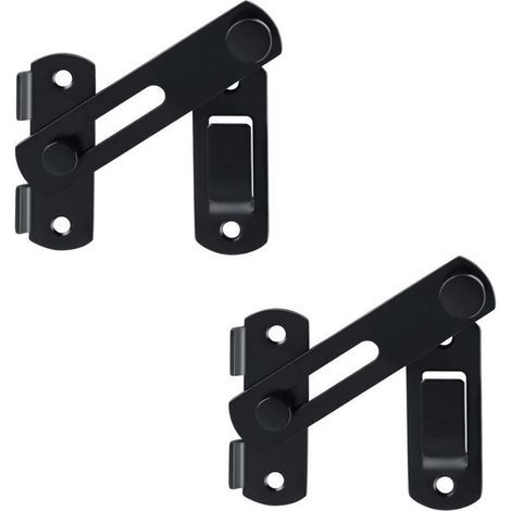 2pcs Sliding Door Lock, Shutter Lock, Door Latch, Gate Lock, Toggle Bolt with Screws for Door, Window, Cupboard and Garden, Matte Black Stainless Steel Finish (1/4)