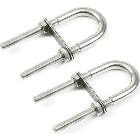 2pcs M5 U Boulons Acier Inoxydable U Boulon U-Bolt Boulon En U Avec Joint D'éCrou Sont UtiliséEs Comme Boulon De Tuyau Domestique, Boulon De Voiture, GréEment En U De Yacht (1/5)