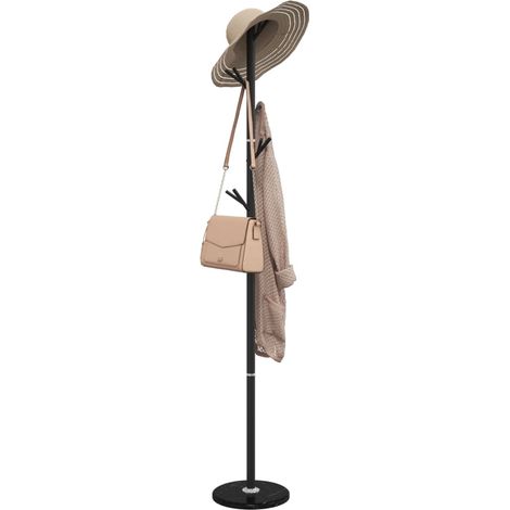 Garderobenständer Schwarz 175 cm Pulverbeschichtetes Eisen