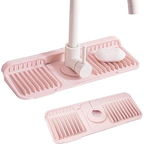 Tapis Egouttoir, Robinet Cuisine Tapis Organiseur Vaisselle Silicone, Accessoires de Robinet pour Évier de Cuisine, 37 14 2,1cm (1/5)