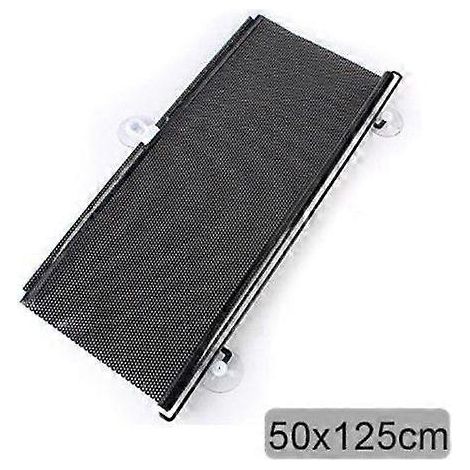 Pare-soleil de voiture rétractable et pliable, protection solaire pour pare-brise, rideau pare-soleil anti-UV, noir, 50 x 125 cm (1/5)