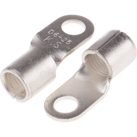 Cosses à œillet RS PRO, Non-isolé, 25mm², 6.5mm, 12mm