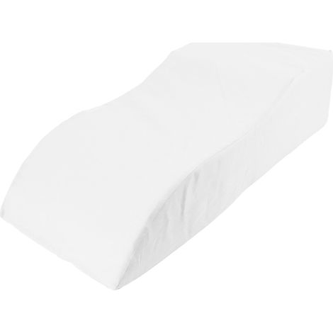 Coussin de surélévation des jambes en mousse en forme de S, blanc, pour soulager les inconforts liés aux mouvements lors des changements de position. (1/5)