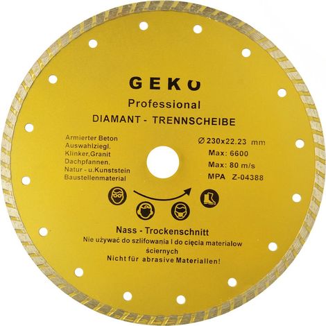 Disque diamant turbo geko 230 mm auto refroidissant haute concentration