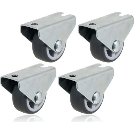 4 roulettes pivotantes de 30 mm pour meubles, supportant 30 kg par rouleau, pour le transport d'appareils électroménagers ou de meubles, en caoutchouc. (1/4)