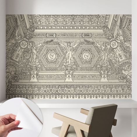 Papier peint autocollant avec imprimé pour intérieur moderne application facile a motif Ornement classique 104x70 cm (1/5)