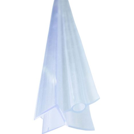 Duschdichtung Schleiflippendichtung mit Schlauch Transparent 100cm, Wasserabweisprofil für Türdichtung unten, Badewanne Dichtung - für 8mm Glasstärke