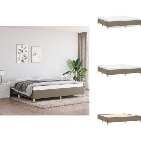 Cadre de lit sans matelas taupe 200x200 cm tissu - Cadre De Lit - Lit Double - Lit Taupe - Literie - Meuble Chambre (1/5)