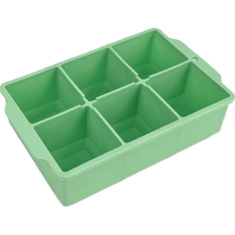 Eiswürfelform aus lebensmittelechtem Silikon, 6er-Form mit abnehmbarem Deckel für grüne Kaffeecocktails. (1/5)