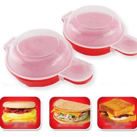 Mikrowellen-Eierkocher – Schnell-Omelett-Maker für Hamburger – 2 Stück