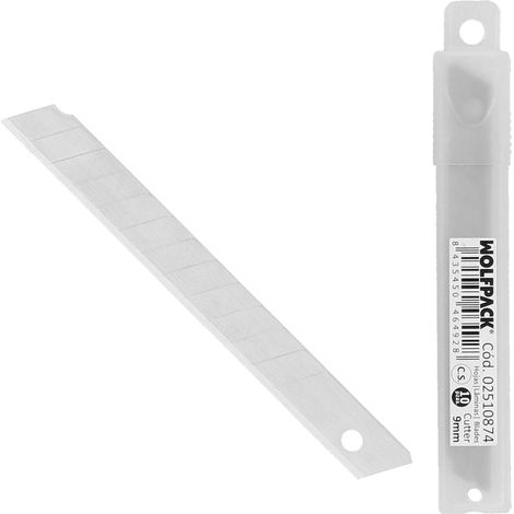 WOLFPACK LINEA PROFESIONAL hoja cutter 9 mm. (estuche 10 piezas) acero al carbono. (1/5)