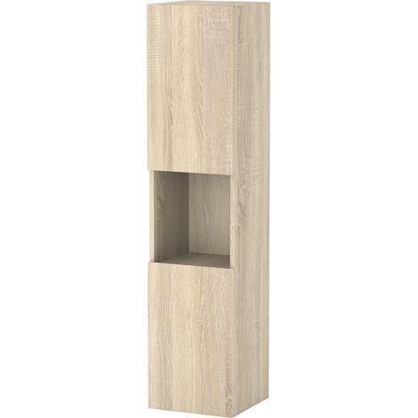 Aica Colonne de Salle de Bain Haute + 2 Porte, Compartiment,30 x 30 x 131.5 cm Chêne