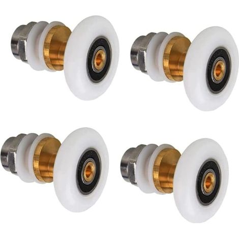 Lot de 4 roulettes pour cabine de douche, roulettes pour porte coulissante, roulettes pour cabine de douche 25 mm, accessoires de salle de bain