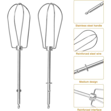 CCYKXAA 2 Pack Replacement Hand Mixer Whisks Hand Mixer Hand Blender Food Processor Emulsifiers Replacement Hand Mixer Blender Kit (1/5)