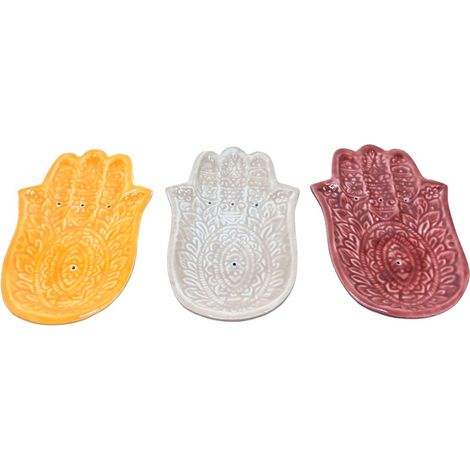 Platos portaincienso mano de Fátima 15 cm, set de 3 diseños (1/5)