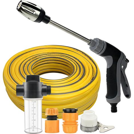Nettoyeur Haute Pression sans Fil Tuyau de 14,9 m avec réglable Nettoyeur Main pour Voiture pour nettoyage extérieur : trottoirs, allées, terrasses, massifs de fleurs et (1/5)