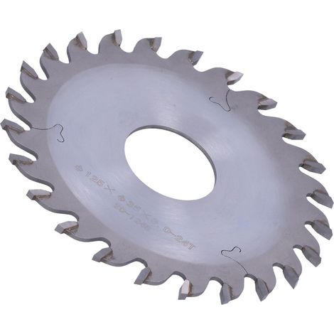 Lame de scie en alliage d'aluminium, 24 dents, pour le travail du bois, le fraisage vertical et le rainurage, 125 x 35 x 3 - 24 dents (1/5)