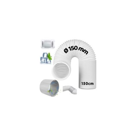 Tuyau d'Échappement de Climatiseur Portable, avec adaptateur, Mobile Tuyau Kit Diamètre de 150 mm, longueur 150 cm, Pour Climatisation, Déshumidificateur,Sèche Linge (1/4)