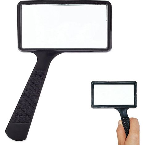 Loupe Lecture 10x avec Verre Rectangulaire HD, Loupe pour dmla Légère en Noir de 170g pour Seniors, Outil de Grossissement Confortable pour Lire et Les Loisirs (1/5)