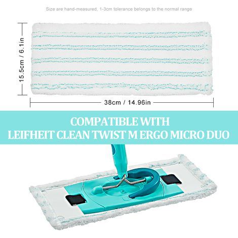 Ersatzzubehör für Likai Cleaning Trocken- und Nasswischköpfe: 3 Stück aus flacher Mikrofaser.