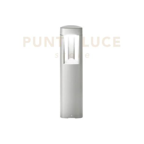 Paletto Luminoso da Esterno GES480 in Alluminio Grigio Metallizzato, Diffusore Opale IP54, Attacco GX53 Max 11W - Gealuce