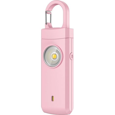 Alarme personnelle rechargeable - Cadeau de Noël et d'anniversaire pour femmes, étudiantes, adolescentes et seniors, sirène, rose (1/5)