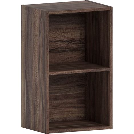 Oxford 2 Tier Cube Bookcase Shelving Storage Unit, Walnut