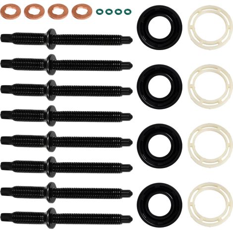 16pcs Joints Injecteur 1.6 HDI et 8 Vis Colonnettes Injecteur Compatible avec C2 C3 207 307 198185 198299 1982A0 joint d'Injecteur (1/5)