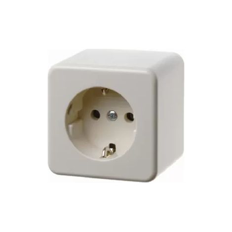 Berker Aufputz Steckdose SCHUKO weiß mit Leit 470040 (1/2)