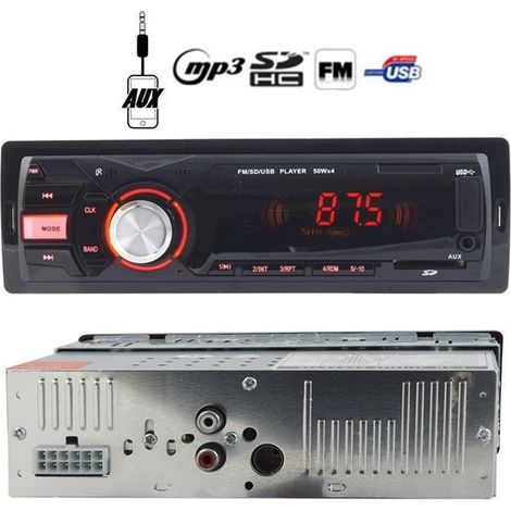 TRADE SHOP - Autoradio Stereo Per Auto Usb Sd Aux Deh-4101 1 Din Con Lcd Display Mp3 50wx4 -
