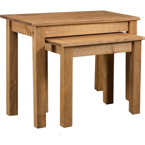 Mesas apilables 2 unidades madera maciza de pino Panama Range vidaXL