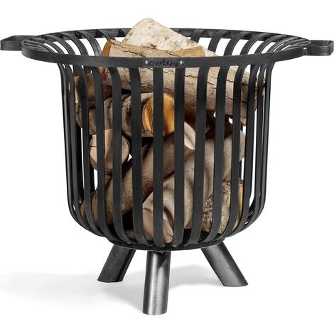 Foyer ouvert en forme de panier VERONA, acier naturel, 52cm de hauteur, CookKing, 111452 (1/5)