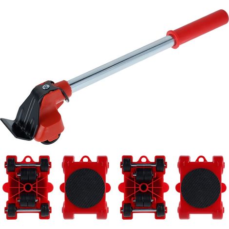 Kit De Déplacement De Meubles - Levier De Soulèvement 33,3 Cm Et 4 Roulettes Pour Meubles Lourds - Charge Maximale 400 Kg - Matériau ABS Et Acier (1/5)