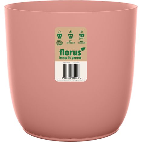 Florus Flow Flowerpot 18 Soft Pink Vaso Rotondo