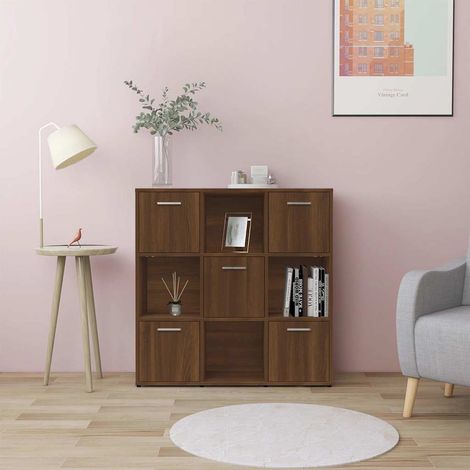vidaXL Estantería madera contrachapada roble marrón 90x30x90 cm (1/5)