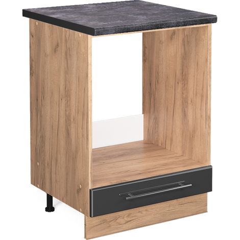 Herdumbauschrank Fame-Line, Anthrazit Hochglanz, 60 cm , AP Anthrazit, Vicco