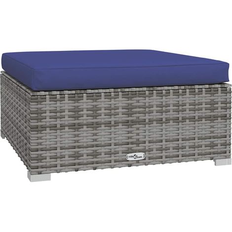 Maison Exclusive - Gartenhocker mit Kissen Grau 70x70x30 cm Poly