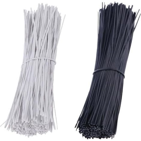 Attaches Pièces Gainé 0, de Fer en Câble Fil, de Plastique 45mm 1000  Noir et Blanc, pour Bureau et Présents, Solides et Souples, Fermeture de Paquet, Étiquettes (1/5)