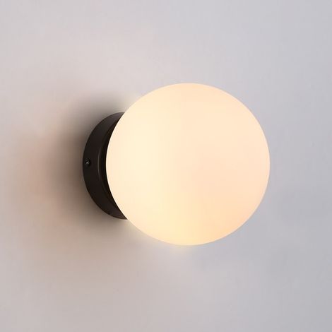 Aplique De Pared Bola Cristal "Rober" - Negro