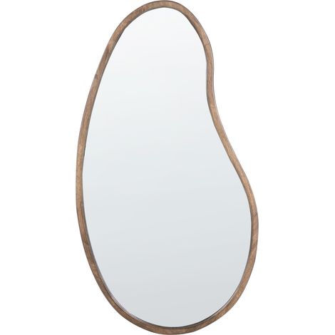 Espejo de pared de estilo escandinavo con marco de madera de paulownia decorativo marrón claro Cabidos (1/5)