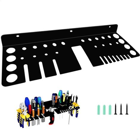 Storage Rack Screwdriver Storage Shelf for Garage Tools, 40 cm Wall Mount Garage and Garden Garage Tool Manager Wall Tool Holder for Pliers and Keys for Workshop