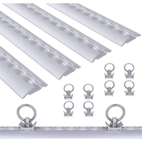 Naizy – Kit de rails de transport aérien 4 pièces 1 m – Aluminium anodisé – 10 œillets d'arrimage – Fixation M6 pour sécurisation chargement (1/5)