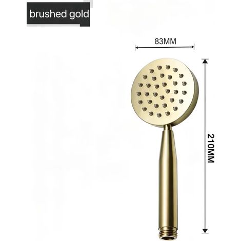 (Or brossé A) Tête en nickel brossé, flexible de douche de 150 cm en acier inoxydable, pommeau de douche, accessoires pour robinetterie murale (1/5)