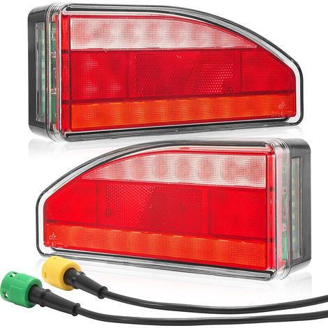 Feu Arrière Remorque LED 12/24V Prise Raccordement à 6broches 7Function avec Feu de Recul/Feu Antibrouillard (1/5)